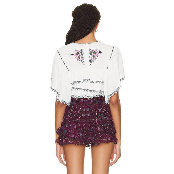 NEW ISABEL MARANT sana embroidered crop top in white - Picture 3 of 4
